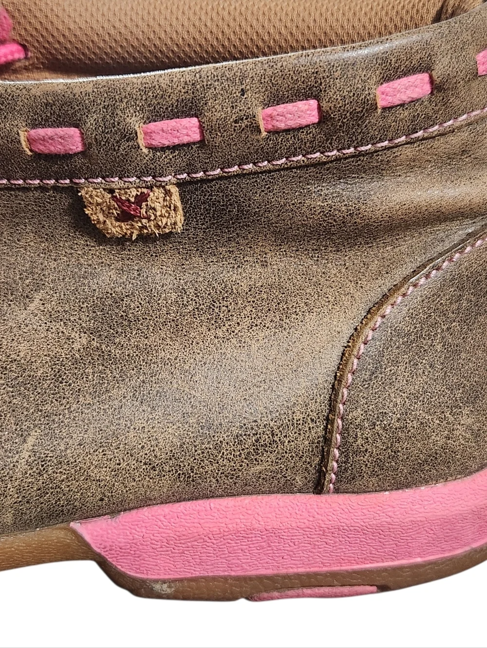 Twisted X Youth Girls' Brown Breast Cancer Moccasin Boots - Moc Toe Size 5.5 M